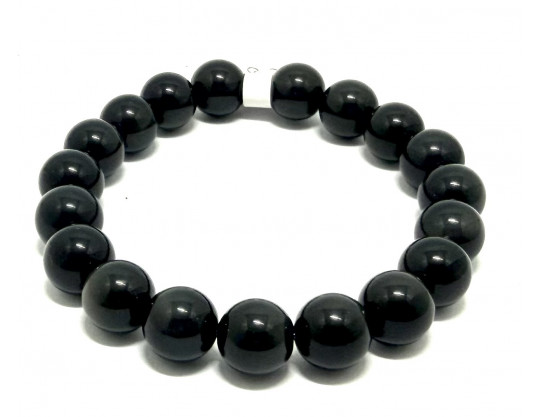 OBSIDIENNE OEIL CÉLESTE 10 MM - BRACELET LITHOTHÉRAPIE