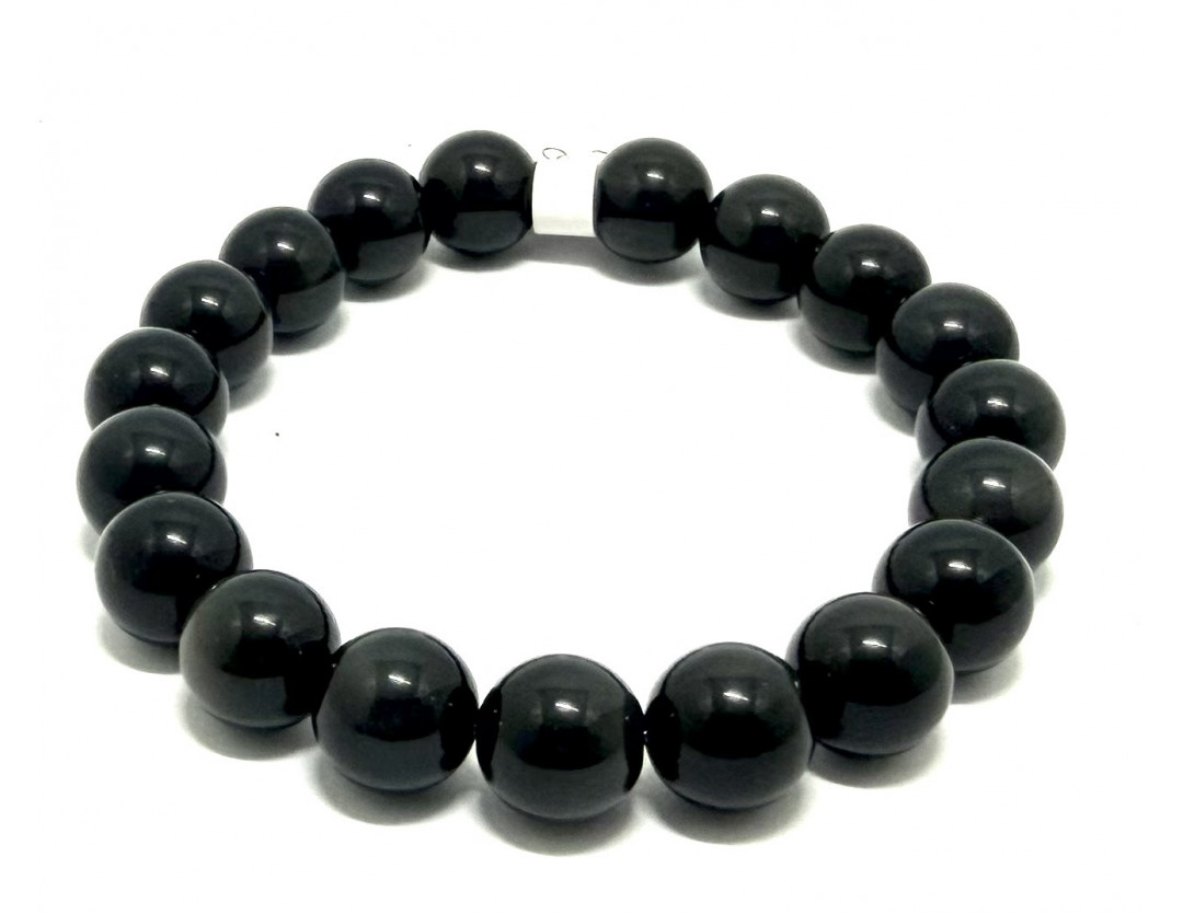OBSIDIENNE OEIL CÉLESTE 10 MM - BRACELET LITHOTHÉRAPIE