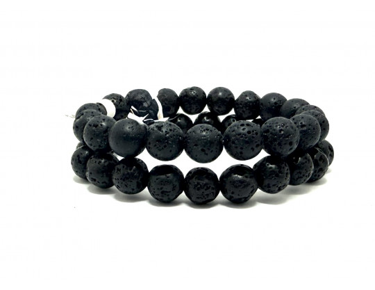 PIERRE DE LAVE 10 MM - BRACELET LITHOTHÉRAPIE