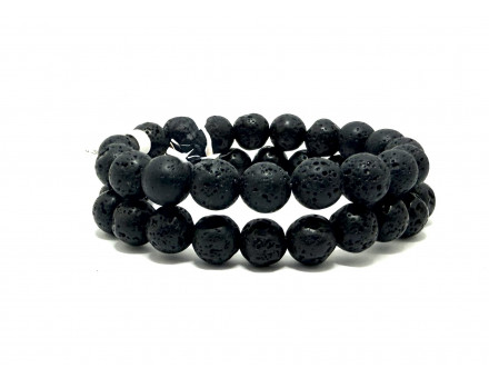 PIERRE DE LAVE 10 MM - BRACELET LITHOTHÉRAPIE