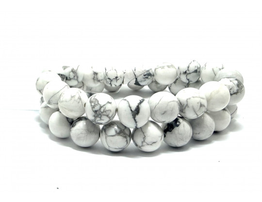 HOWLITE 10 MM - BRACELET LITHOTHÉRAPIE