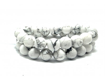 HOWLITE 10 MM - BRACELET LITHOTHÉRAPIE