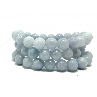 AIGUE MARINE 10 MM - BRACELET LITHOTHÉRAPIE