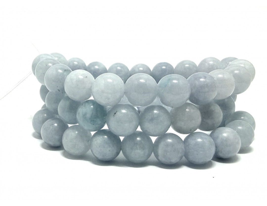 AIGUE MARINE 10 MM - BRACELET LITHOTHÉRAPIE