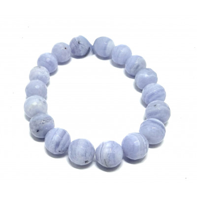 CALCÉDOINE - AGATE BLUE LACE 10 MM - BRACELET LITHOTHÉRAPIE
