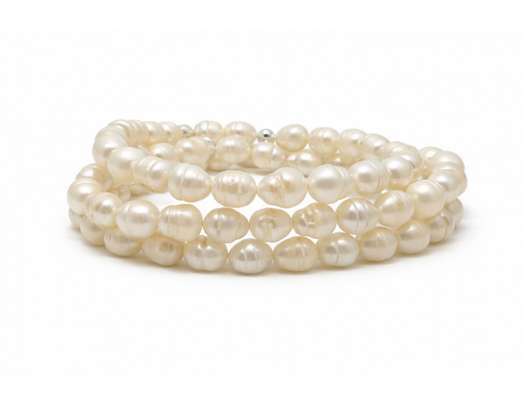 PERLE DE RIVIÈRE IRRÉGULIÈRE  6MM - BRACELET LITHOTHÉRAPIE