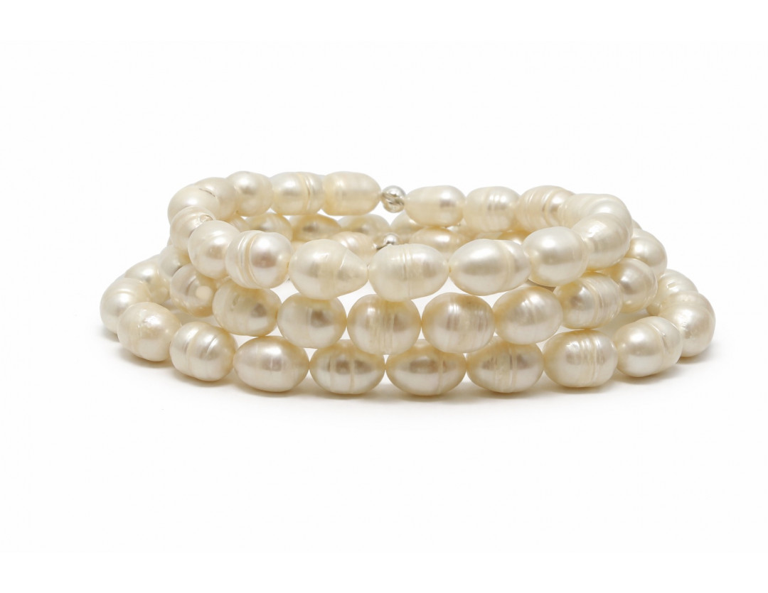 PERLE DE RIVIÈRE IRRÉGULIÈRE  8MM - BRACELET LITHOTHÉRAPIE