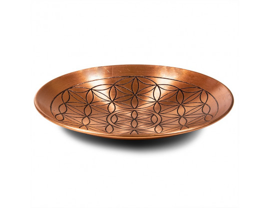 ASSIETTE FLEUR DE VIE EN CUIVRE