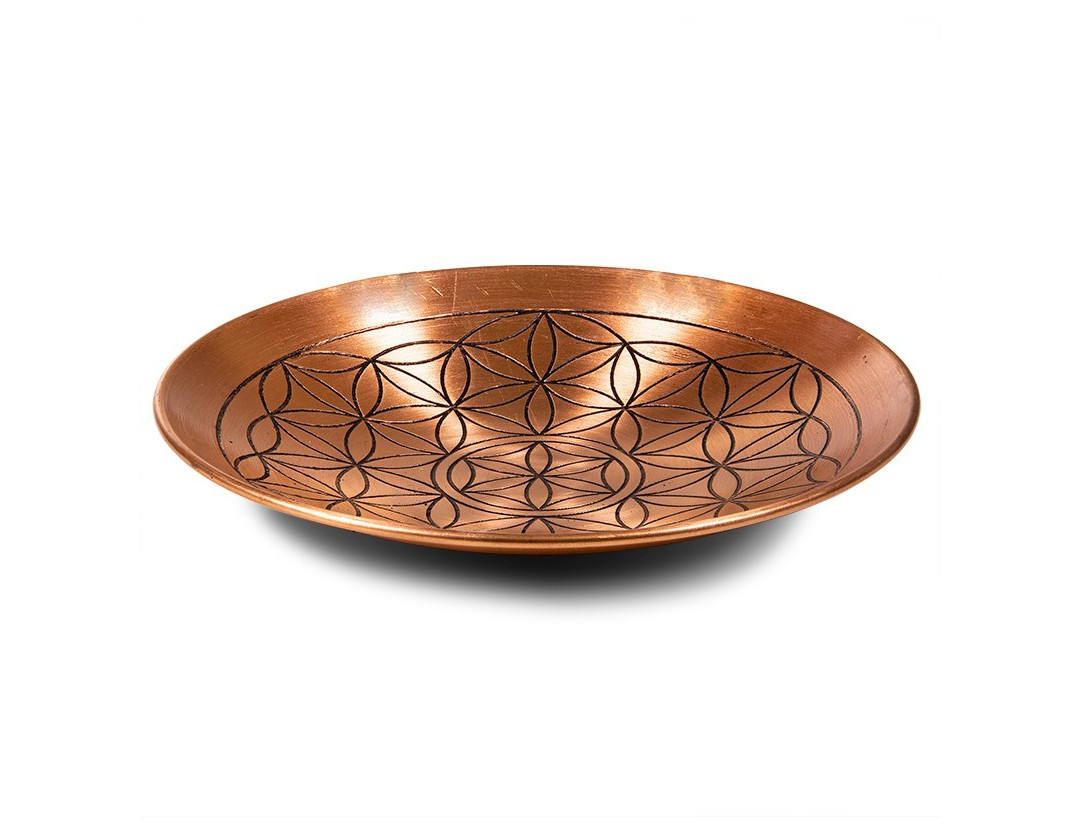 ASSIETTE FLEUR DE VIE EN CUIVRE