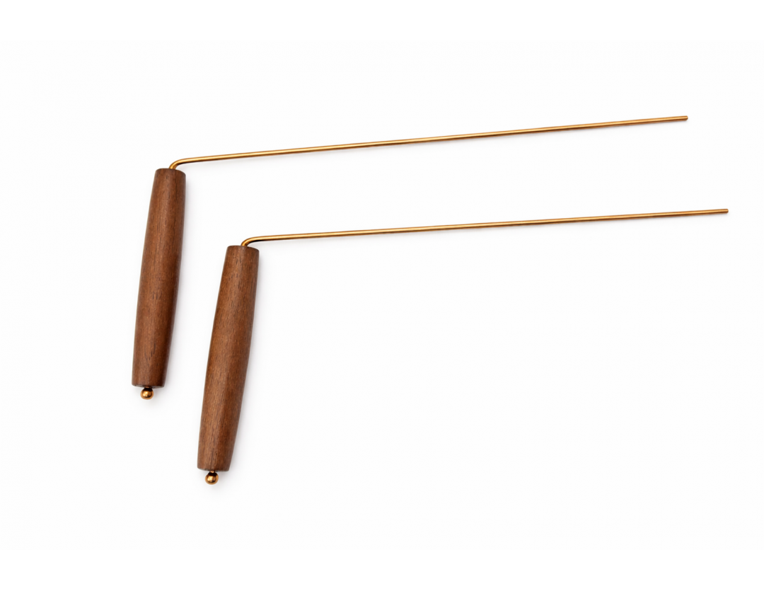 BAGUETTE DE SOURCIER CUIVRE & BOIS DE NOYER