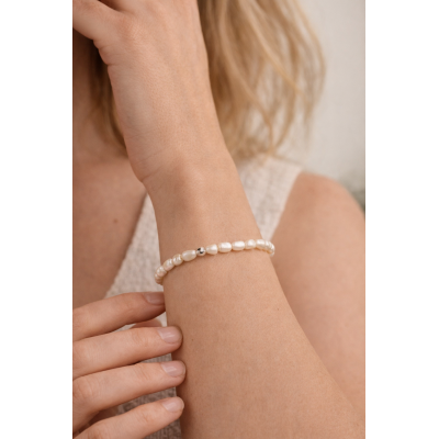 PERLE DE RIVIÈRE IRRÉGULIÈRE 5MM - BRACELET LITHOTHÉRAPIE