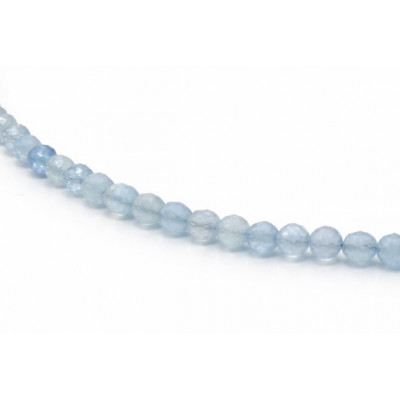 COLLIER CRÉATION 3-4MM AIGUE MARINE FACETTE