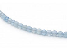 COLLIER CRÉATION 3-4MM AIGUE MARINE FACETTE