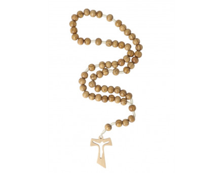 CHAPELET  EN BOIS D'OLIVIER - PERLES 10 MM