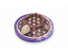 VIDE POCHE JESMONITE ET FLEUR DE VIE EN BOIS