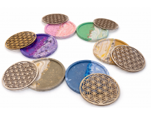 VIDE POCHE JESMONITE ET FLEUR DE VIE EN BOIS