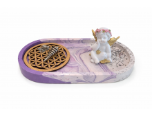 GRAND PLATEAU JESMONITE ET FLEUR DE VIE BOIS