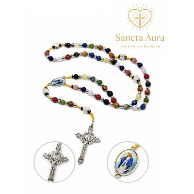 CHAPELET CRÉATION - SANCTA AURA PAR UNIVERS BONHEUR - MULTI-PIERRE 6MM