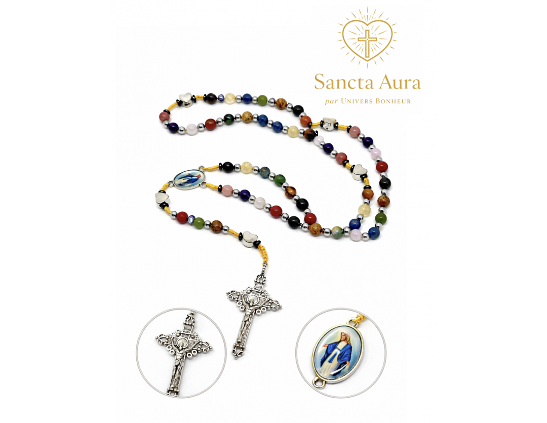 CHAPELET CRÉATION - SANCTA AURA PAR UNIVERS BONHEUR - MULTI-PIERRE 6MM