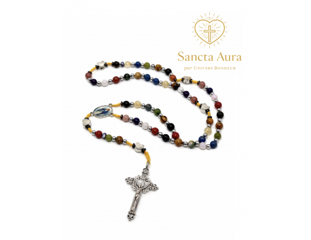 CHAPELET CRÉATION - SANCTA AURA PAR UNIVERS BONHEUR - MULTI-PIERRE 6MM