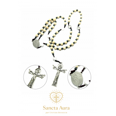 CHAPELET CRÉATION - SANCTA AURA PAR UNIVERS BONHEUR - FOSSILE 6MM