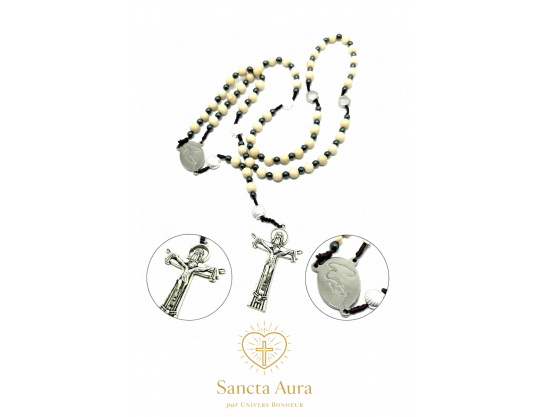 CHAPELET CRÉATION - SANCTA AURA PAR UNIVERS BONHEUR - FOSSILE 6MM