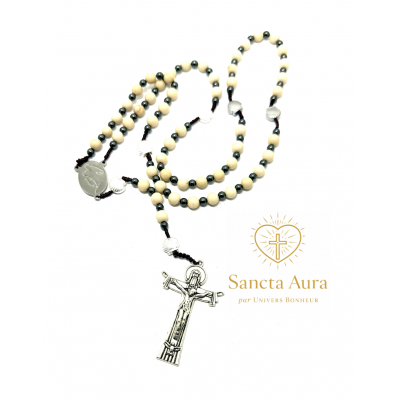 CHAPELET CRÉATION - SANCTA AURA PAR UNIVERS BONHEUR - FOSSILE 6MM