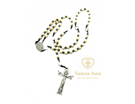 CHAPELET CRÉATION - SANCTA AURA PAR UNIVERS BONHEUR - FOSSILE 6MM