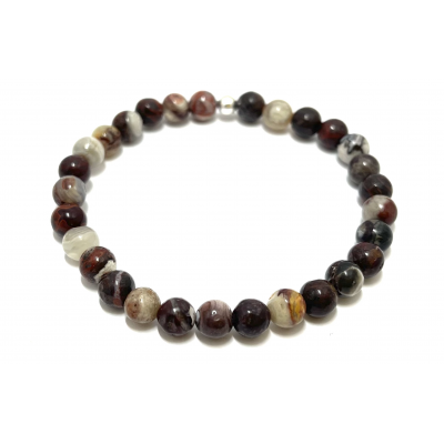 AGATE CRASY LACE ROUGE 6 MM - BRACELET LITHOTHÉRAPIE