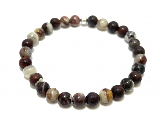 AGATE CRASY LACE ROUGE 6 MM - BRACELET LITHOTHÉRAPIE