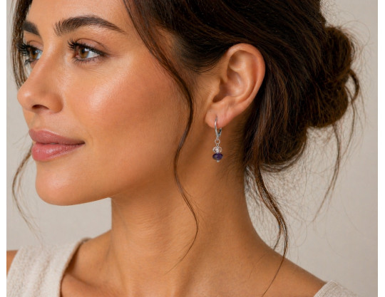 BOUCLE CRÉATION AMÉTHYSTE & CRISTAL HERKIMER