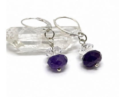 BOUCLE CRÉATION AMÉTHYSTE & CRISTAL HERKIMER