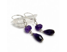 BOUCLE CRÉATION AMÉTHYSTE DOUBLE PENDANTE