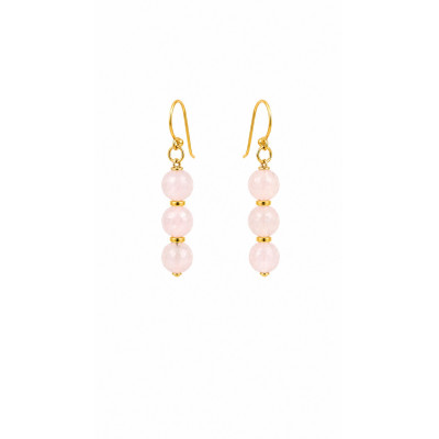 BOUCLE CRÉATION QUARTZ ROSE FACETTE 8 MM