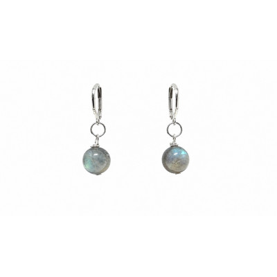 BOUCLE CRÉATION LABRADORITE 10 MM