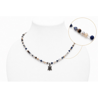 COLLIER SODALITE 2 MM FACETTE  CRÉATION