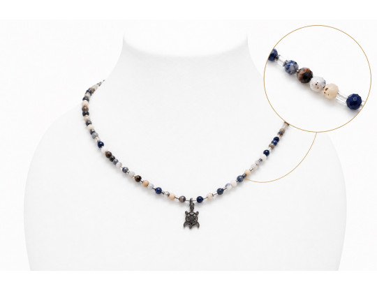 COLLIER SODALITE 2 MM FACETTE  CRÉATION