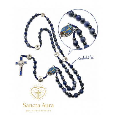 CHAPELET CRÉATION - SANCTA AURA PAR UNIVERS BONHEUR - SODALITE 6MM