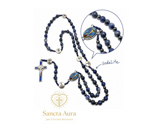 CHAPELET CRÉATION - SANCTA AURA PAR UNIVERS BONHEUR - SODALITE 6MM