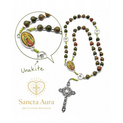 CHAPELET CRÉATION - SANCTA AURA PAR UNIVERS BONHEUR - UNAKITE 6MM