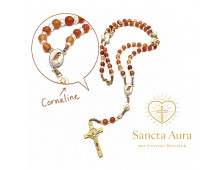 CHAPELET CRÉATION - SANCTA AURA PAR UNIVERS BONHEUR -  CORNALINE 6 MM