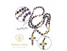 CHAPELET CRÉATION - SANCTA AURA PAR UNIVERS BONHEUR - AMÉTHYSTE 8MM