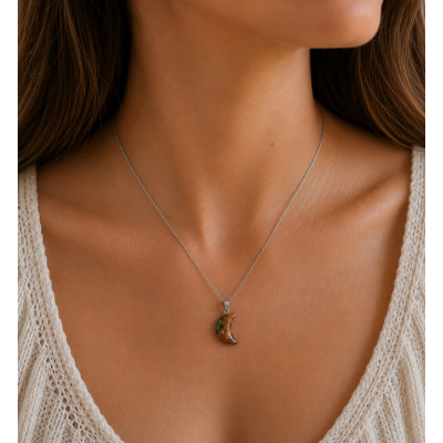 PENDENTIF UNAKITE PETITE LUNE