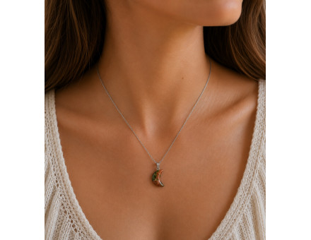 PENDENTIF UNAKITE PETITE LUNE