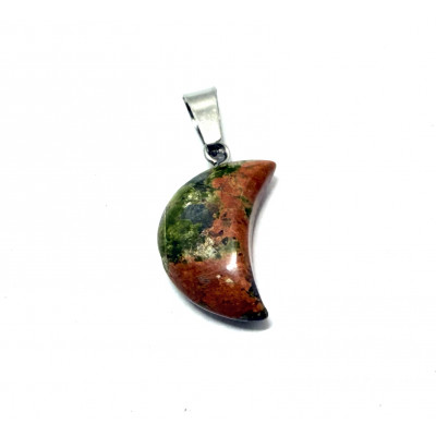 PENDENTIF UNAKITE PETITE LUNE