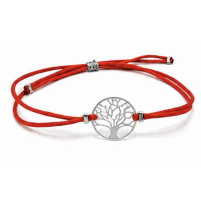 BRACELET SATIN & ARBRE DE VIE EN ARGENT 925