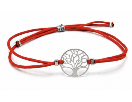 BRACELET SATIN & ARBRE DE VIE EN ARGENT 925