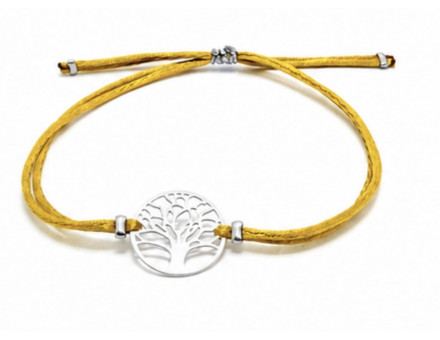BRACELET SATIN & ARBRE DE VIE EN ARGENT 925
