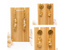 BOUCLE CRÉATION UNIVERS BONHEUR CITRINE NATURELLE MADAGASCAR GRADE AA