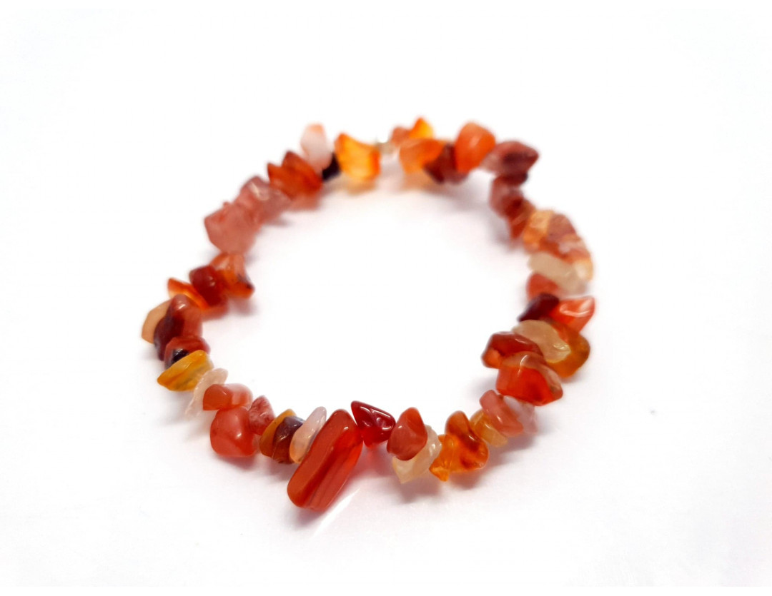 CORNALINE CHIPS  - BRACELET LITHOTHÉRAPIE